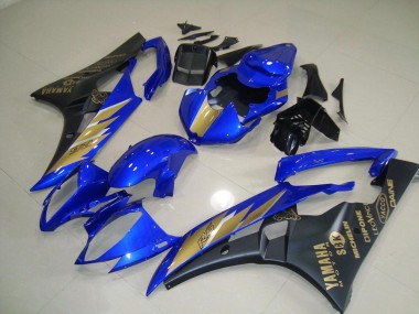 R6 06-07 Verkleidungen - Schwarz Blau mit Gold Aufkleber