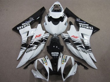 R6 06-07 Verkleidungen - Schwarz Weißes Motul