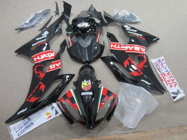 R6 08-16 Verkleidungen - Schwarz Weißes Motul