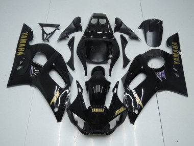 R6 98-02 Verkleidungen - Glänzend Schwarz Gold Aufkleber