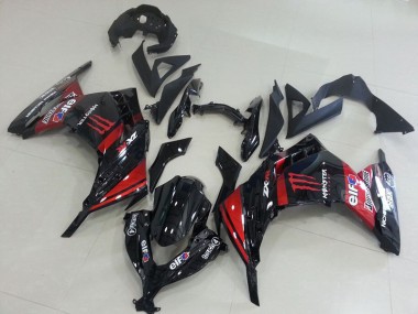 ZX 300R 13-16 Verkleidungen - Schwarz Rot Monster