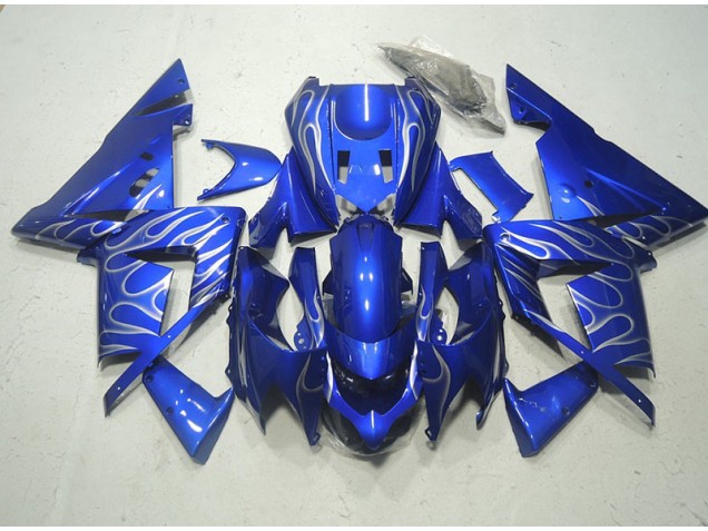 ZX10R 03-05 Verkleidungen - Blau Weiße Flamme ZX10R 03-05 Verkleidungen - Blau Weiße Flamme