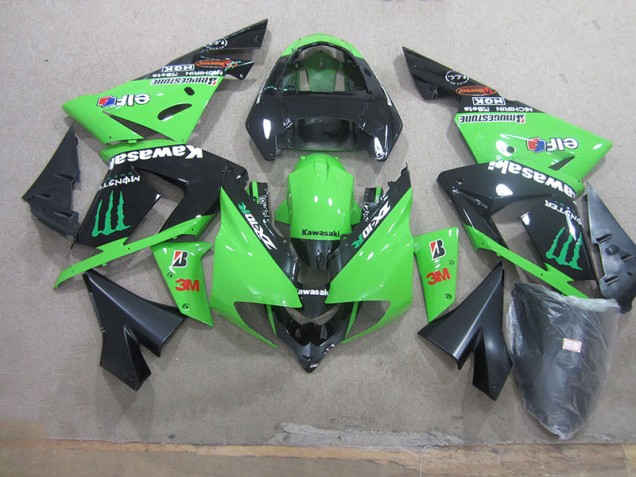 ZX10R 03-05 Verkleidungen - Schwarz Grün 3M Monster ZX10R 03-05 Verkleidungen - Schwarz Grün 3M Monster