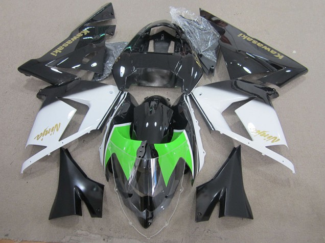 ZX10R 03-05 Verkleidungen - Schwarz Weiß Gold Ninja ZX10R 03-05 Verkleidungen - Schwarz Weiß Gold Ninja