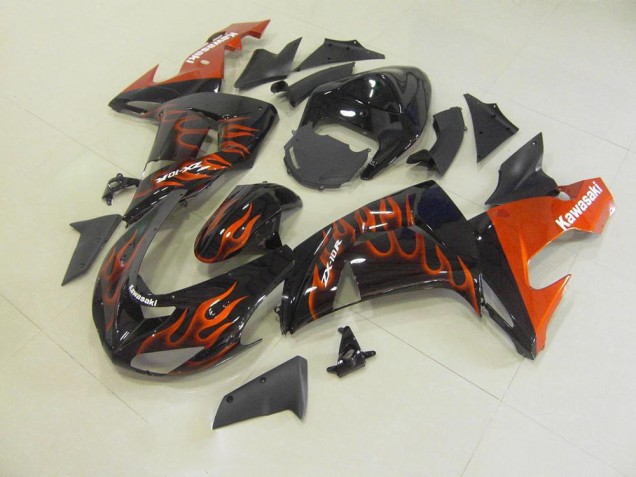 ZX10R 06-07 Verkleidungen - Orange Flamme