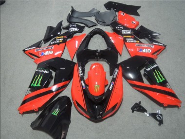 ZX10R 06-07 Verkleidungen - Schwarz Rote Touch4 Monster