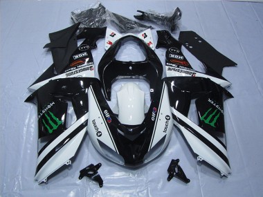 ZX10R 06-07 Verkleidungen - Schwarz Weißes Touch4 Monster