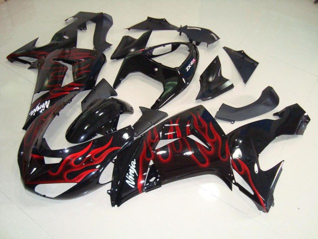 ZX10R 06-07 Verkleidungen - Schwarz rote Flamme ZX10R 06-07 Verkleidungen - Schwarz rote Flamme