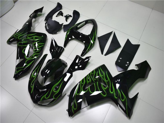 ZX10R 06-07 Verkleidungen - Schwarze Grüne Flamme ZX10R 06-07 Verkleidungen - Schwarze Grüne Flamme