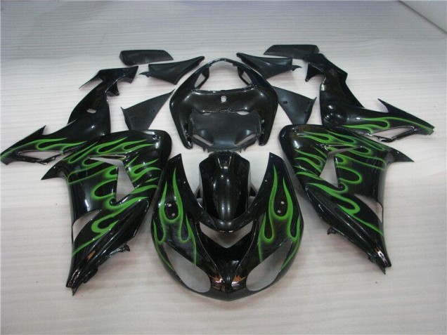 ZX10R 06-07 Verkleidungen - Schwarze Grüne Flamme ZX10R 06-07 Verkleidungen - Schwarze Grüne Flamme