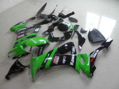 ZX10R 08-10 Verkleidungen - Grün Schwarzer Kick