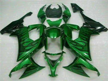 ZX10R 08-10 Verkleidungen - Grüne Flamme