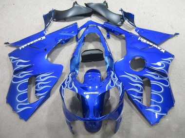 ZX12R 00-01 Verkleidungen - Blau Weiße Flamme