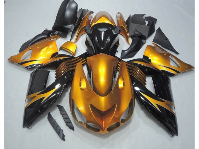 ZX14R ZZR 1400 06-11 Verkleidungen - Schwarz Gold ZX14R ZZR 1400 06-11 Verkleidungen - Schwarz Gold
