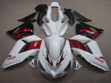 ZX14R ZZR 1400 06-11 Verkleidungen - Weiß Rot Ninja