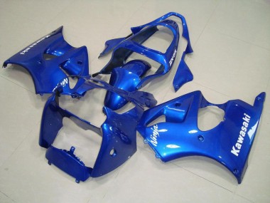 ZX6R 00-02 Verkleidungen - Blau mit Weißen Aufklebern