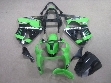 ZX6R 00-02 Verkleidungen - Schwarz Grünes Monster