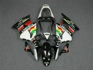 ZX6R 00-02 Verkleidungen - Schwarz Weißer Eurobet
