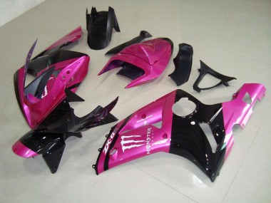ZX6R 03-04 Verkleidungen - Rosa Schwarz Monster