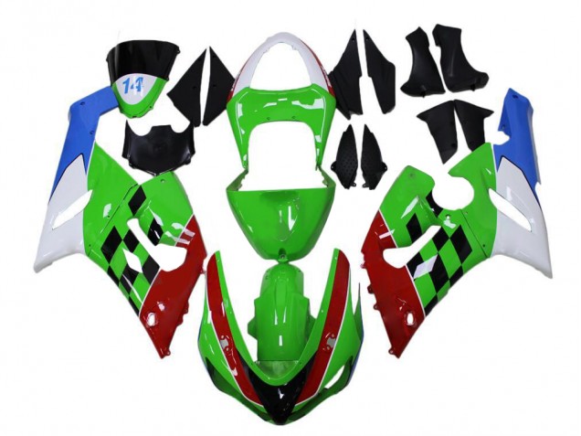 ZX6R 05-06 Verkleidungen - Grün Rot Weiß Blau ZX6R 05-06 Verkleidungen - Grün Rot Weiß Blau