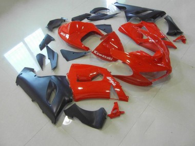 ZX6R 05-06 Verkleidungen - Rot und Matt Schwarz