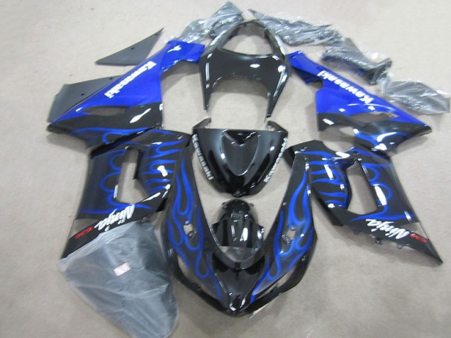 ZX6R 05-06 Verkleidungen - Schwarz Blau Flammen Ninja 636 ZX6R 05-06 Verkleidungen - Schwarz Blau Flammen Ninja 636