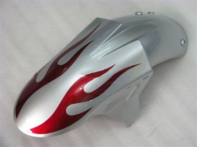 ZX6R 05-06 Verkleidungen - Silber Rot Flammen ZX6R 05-06 Verkleidungen - Silber Rot Flammen