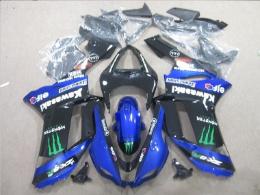 ZX6R 07-08 Verkleidung - Schwarz Blau Grün Monster