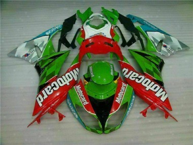 ZX6R 09-12 Verkleidungen - Rot Grün Motocard
