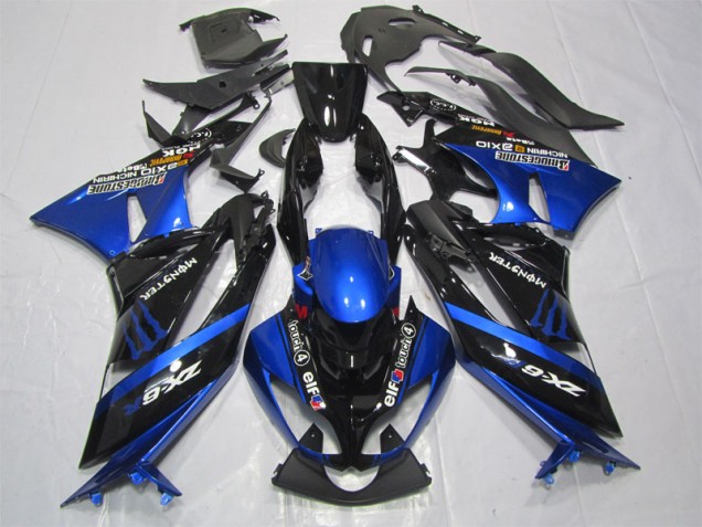 ZX6R 09-12 Verkleidungen - Schwarz Blaus Monster ZX6R 09-12 Verkleidungen - Schwarz Blaus Monster