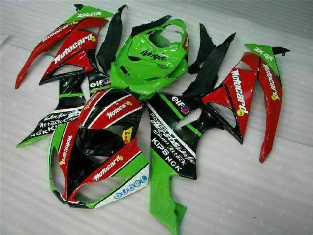 ZX6R 09-12 Verkleidungen - Schwarz Rot Grün Motocard ZX6R 09-12 Verkleidungen - Schwarz Rot Grün Motocard
