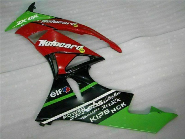 ZX6R 09-12 Verkleidungen - Schwarz Rot Grün Motocard ZX6R 09-12 Verkleidungen - Schwarz Rot Grün Motocard