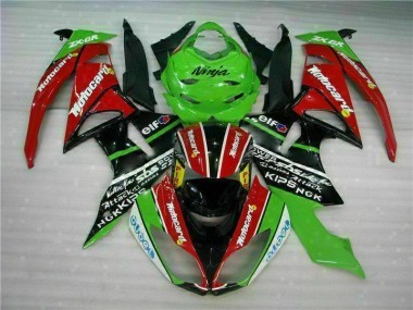 ZX6R 09-12 Verkleidungen - Schwarz Rot Grün Motocard