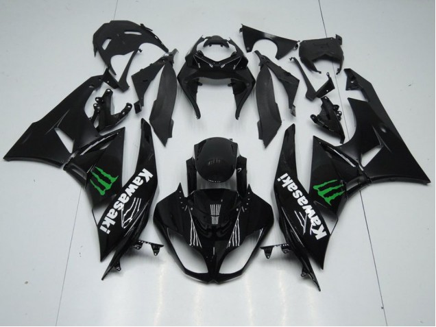 ZX6R 09-12 Verkleidungen - Schwarz mit Monster ZX6R 09-12 Verkleidungen - Schwarz mit Monster
