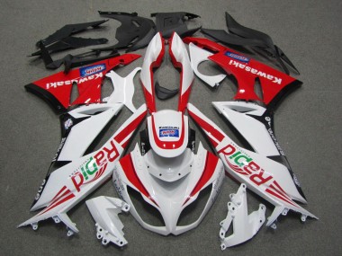 ZX6R 09-12 Verkleidungen - Weiß Rot Rapid