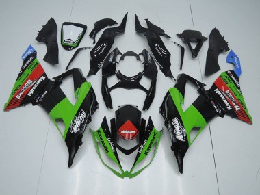 ZX6R 13-18 Verkleidungen - Schwarz Grün Rot Motocard