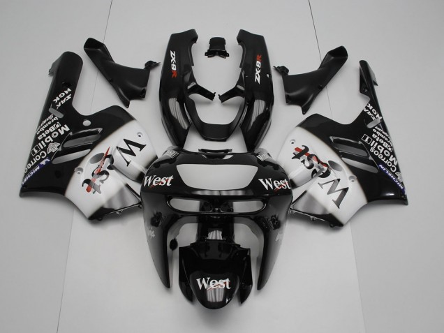 ZX9R 94-97 Verkleidungen - Schwarz Weißes Westmuster